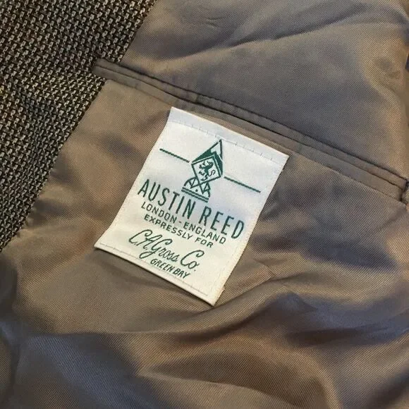 VTG Tweed Blazer Sports Coat UK Great Britain Jacket Two Button Austin Reed - Picture 6 of 14